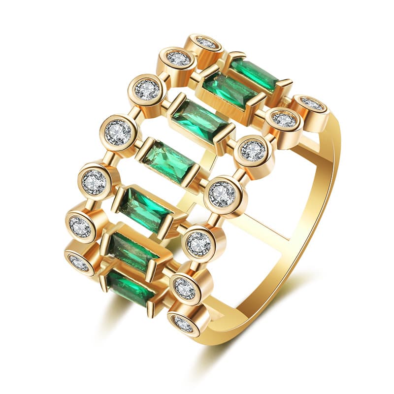 Emerald Gold-plated Hollow Ring Setting 4