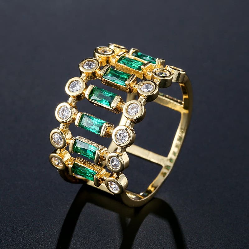 Emerald Gold-plated Hollow Ring Setting 3