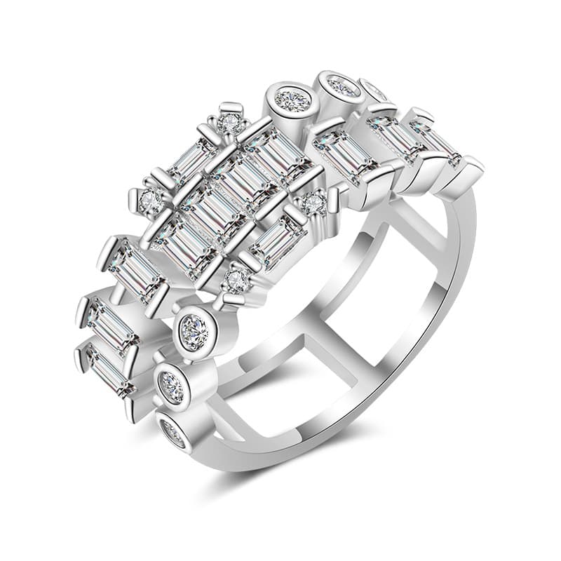 Emerald Gold-plated Hollow Ring Setting 9